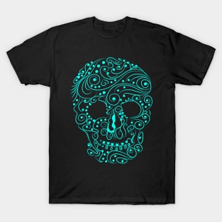 Stylistic Skull - Teal T-Shirt